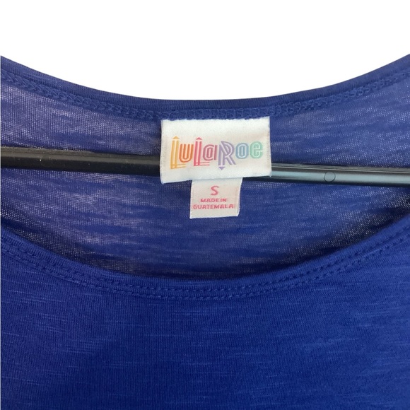 LuLaRoe Irma Tunic Top Size S Blue Lightweight Sheer - Picture 4 of 5